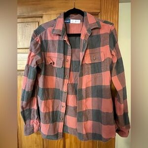 Old Navy Pink and Gray Plaid Shirt, size M